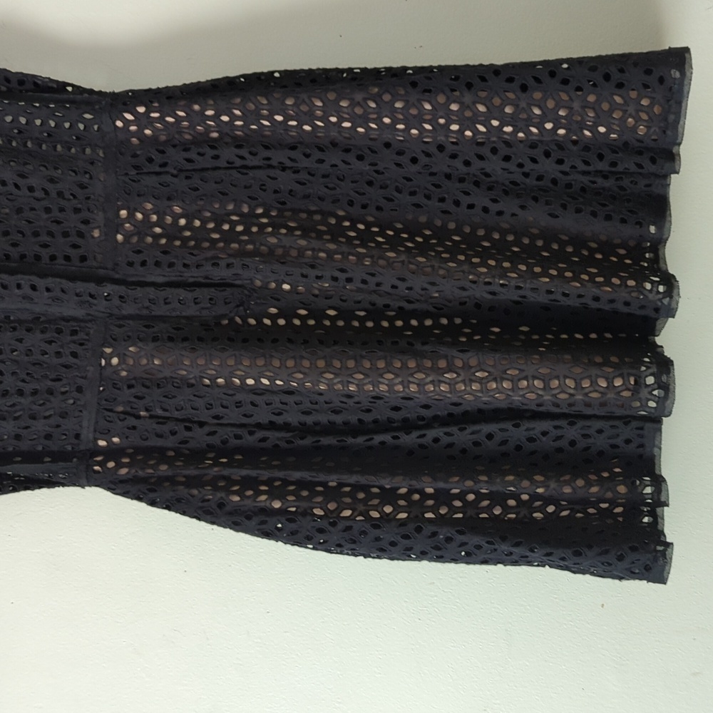 BCBG Max Azria Dasha Perforated Slip Mini Little Black Dress - Picture 5 of 12